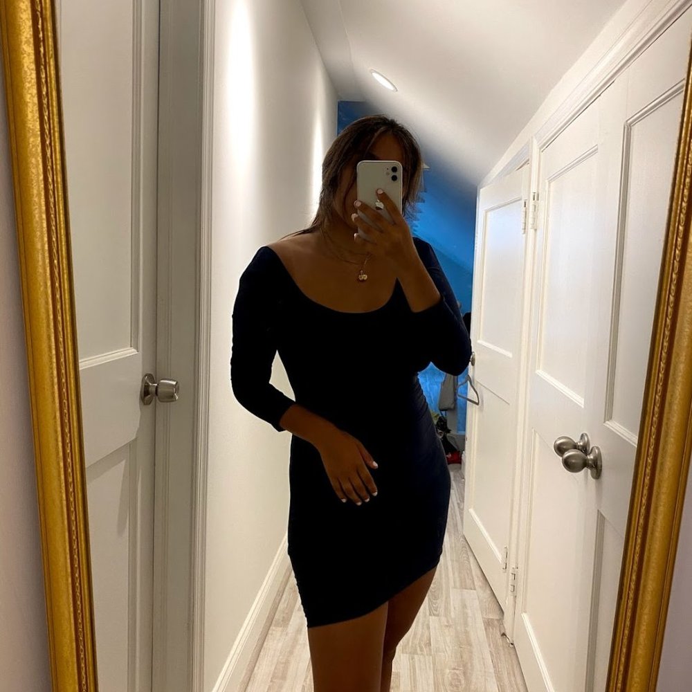 FOREVER 21 NAVY BLUE Fitted Dress